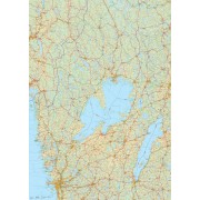 Västra Svealand Väggkarta 98x137,5cm med ram